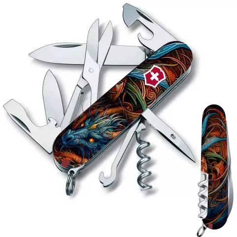 Складаний ніж Victorinox Climber Zodiac Сапфіровий дракон 91 мм 14 функцій (1.3703.Z3260p)