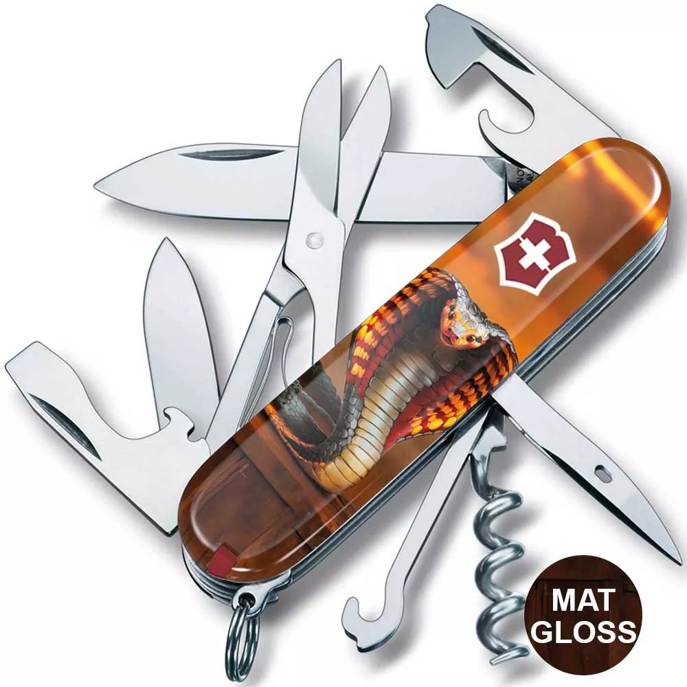 Складаний ніж 91 мм Victorinox Climber Zodiac 14функцій червоний Полум'яна кобра (1.3703_Z4250pk)