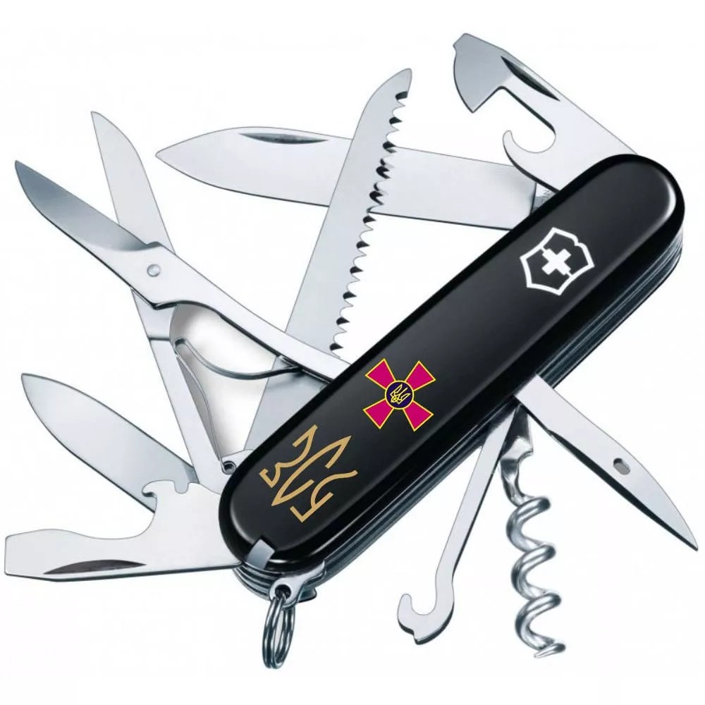 Складаний ніж Victorinox Huntsman Army Емблема ЗСУ та Тризуб ЗСУ (1.3713.3.W1015u)