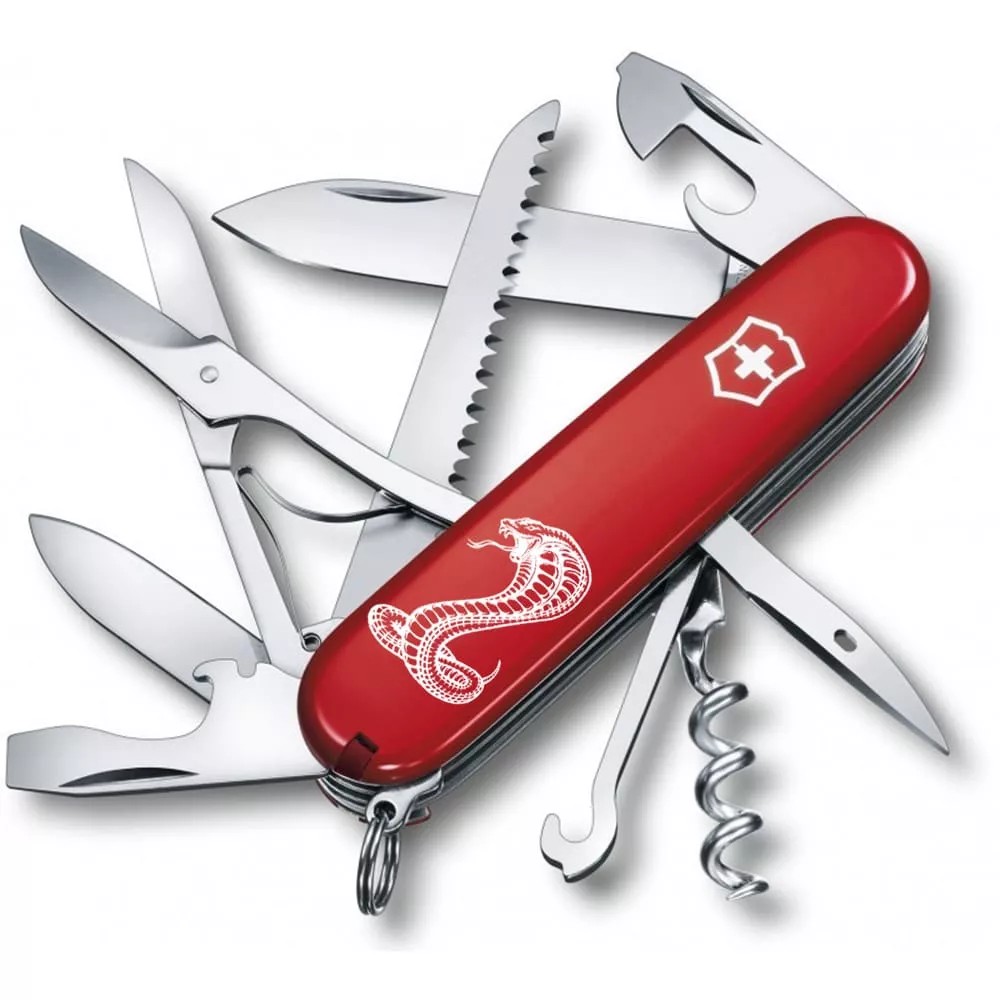 Складаний ніж 91мм Victorinox Huntsman Zodiac 15функцій, 4 шари, червоний, Могутня кобра (1.3713_Z4340u)