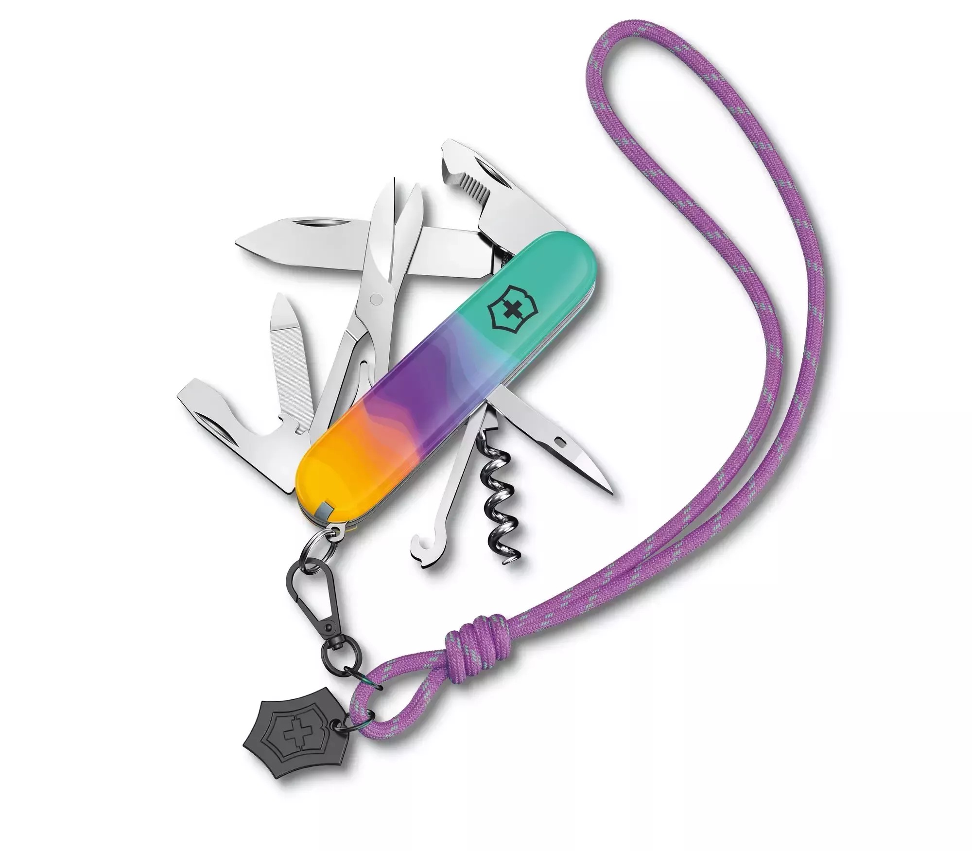 Складаний ніж 91 мм Victorinox Companion Sydney Style, 16 функцій, зелений/фіолетовий/жовтий (1.3909.E222)