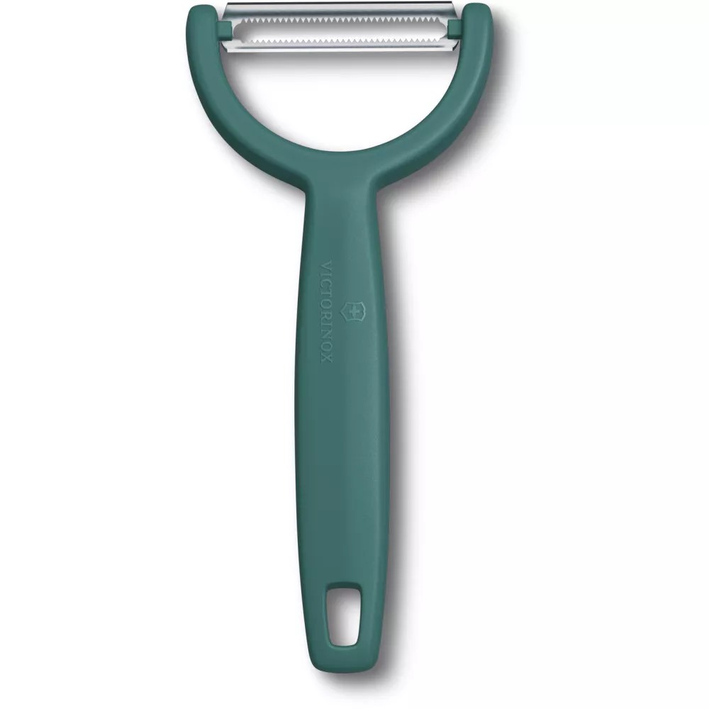 Овочечистка двостороннє серейторне лезо14,5 см Victorinox Ypso зелений (6.0963.4)