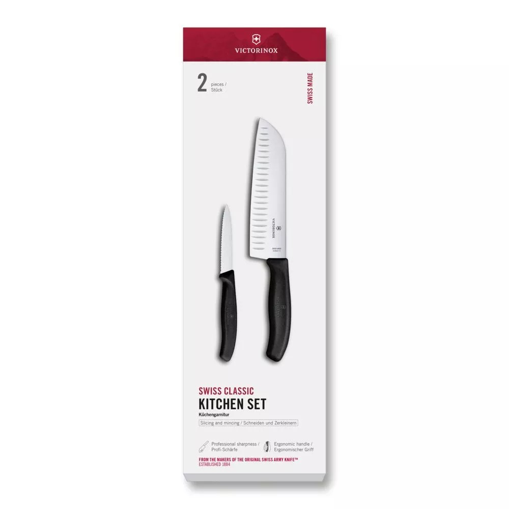 Набір кухонний з двох ножів Victorinox Swiss Classic Kitchen чорний (6.7133.21G)