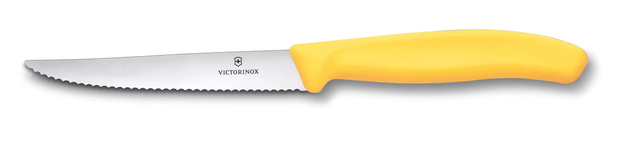 Ніж для стейка та піци 11 см Victorinox Swiss Classic серрейтор, жовтий (6.7238.C1)