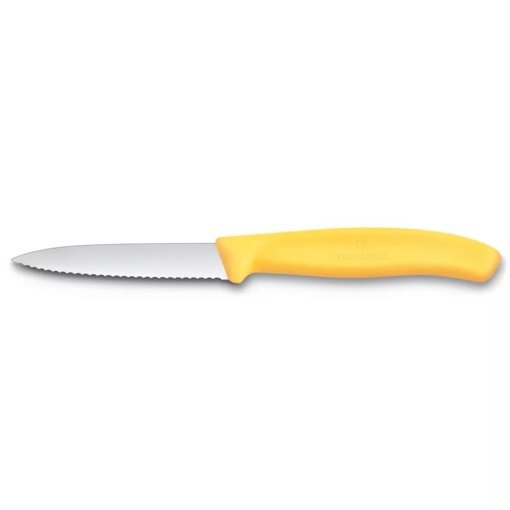 Ніж для чистки овочів 8 см Victorinox Swiss Classic Paring лезо серрейтор, жовтий (6.7638.C1)