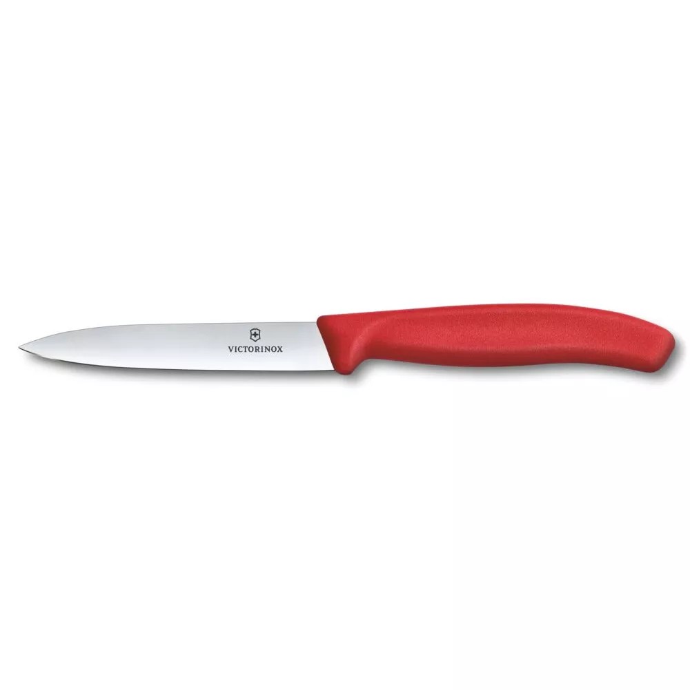 Ніж для чистки та нарізки овочів 10 см Victorinox Swiss Classic Paring лезо рівне, червоний (6.7701.C1)