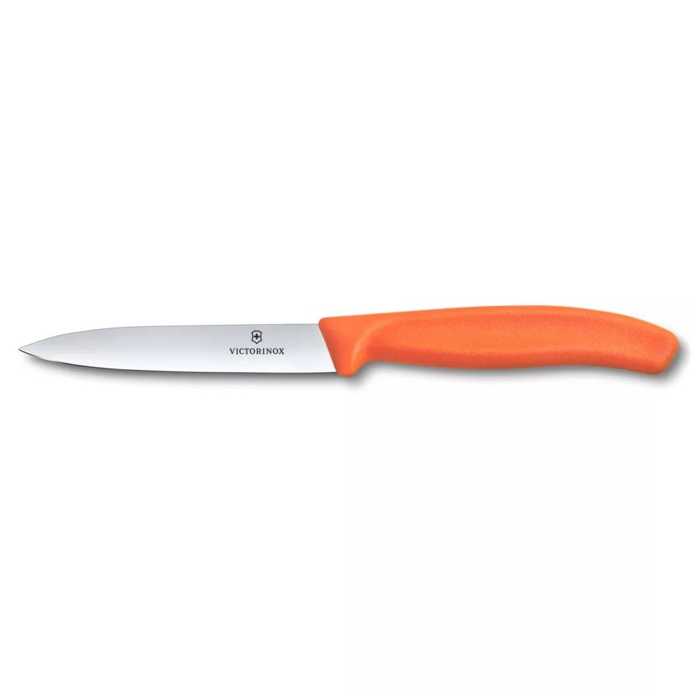 Ніж для чистки та нарізки овочів 10 см Victorinox Swiss Classic Paring лезо рівне, помаранчевий (6.7709.C1)