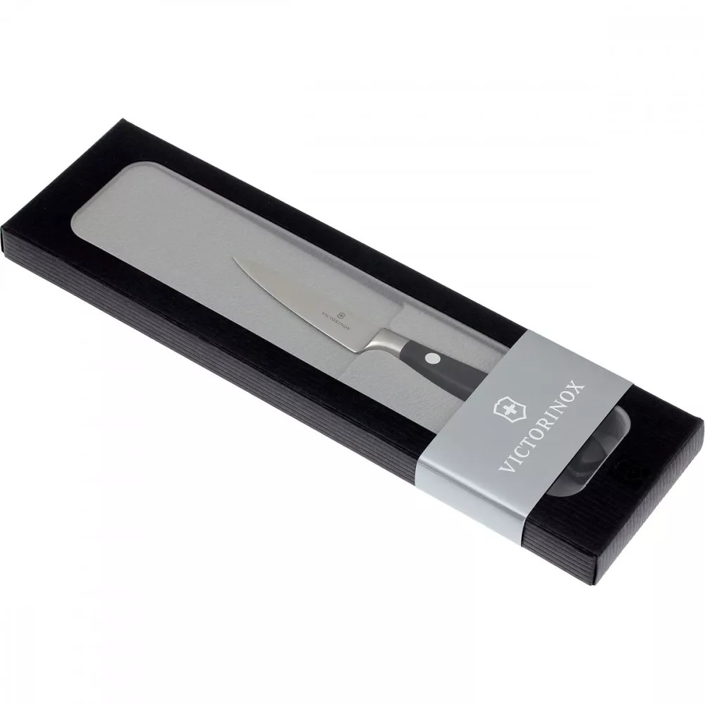 Кухонний ніж універсальний кований 8 см VICTORINOX Grand Maître рукоять з поліоксиметилену, чорний, подарункова коробка (7.7203.08G)