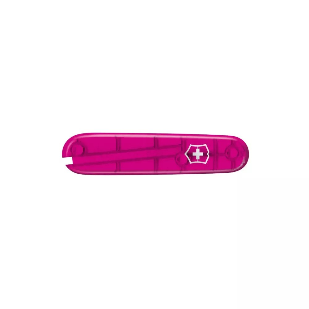 Накладка на ніж передня 84 мм Victorinox pink transparent з лого, розова, полупрозора (C.2605.T3)