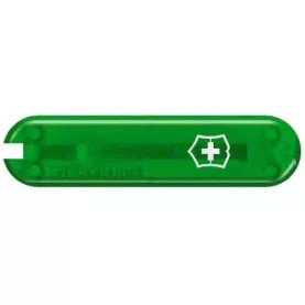 Накладка на ніж-брелок 58мм Victorinox Green Tea передня з лого, зелена напівпрозора (Fa+)
