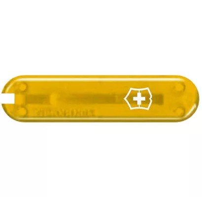 Накладка на ніж-брелок 58 мм Victorinox Tuscan Sun передня з лого, жовта напівпрозора (C.6281.T3)
